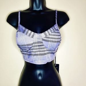 NEW - J for Justify Purple Plaid Halter Top [L]